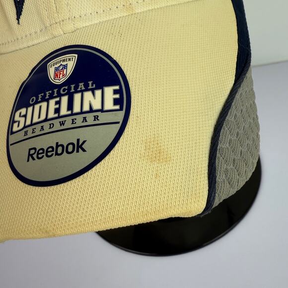 Dallas Cowboys Reebok NFL Official Sideline Hat Beige Navy Size L/XL Fitted Hat - Picture 2 of 10